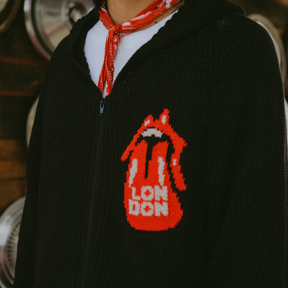 The Rolling Stones Intarsia Crochet Black Hoodie - Image 7
