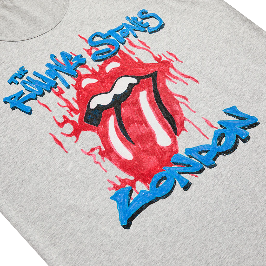 The Rolling Stones London Fire Tongue Grey Tank Top - Image 6
