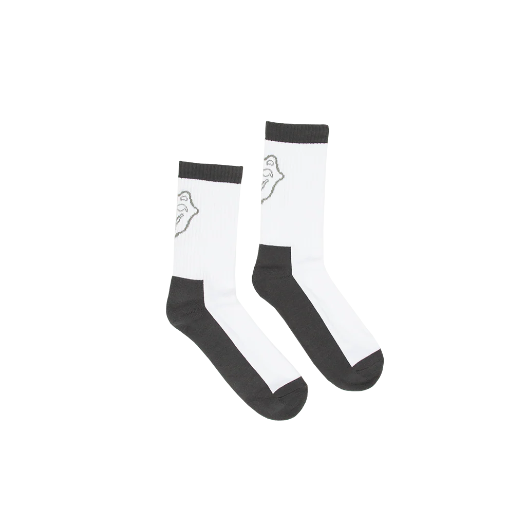 Tongue Logo Grey Mid Socks