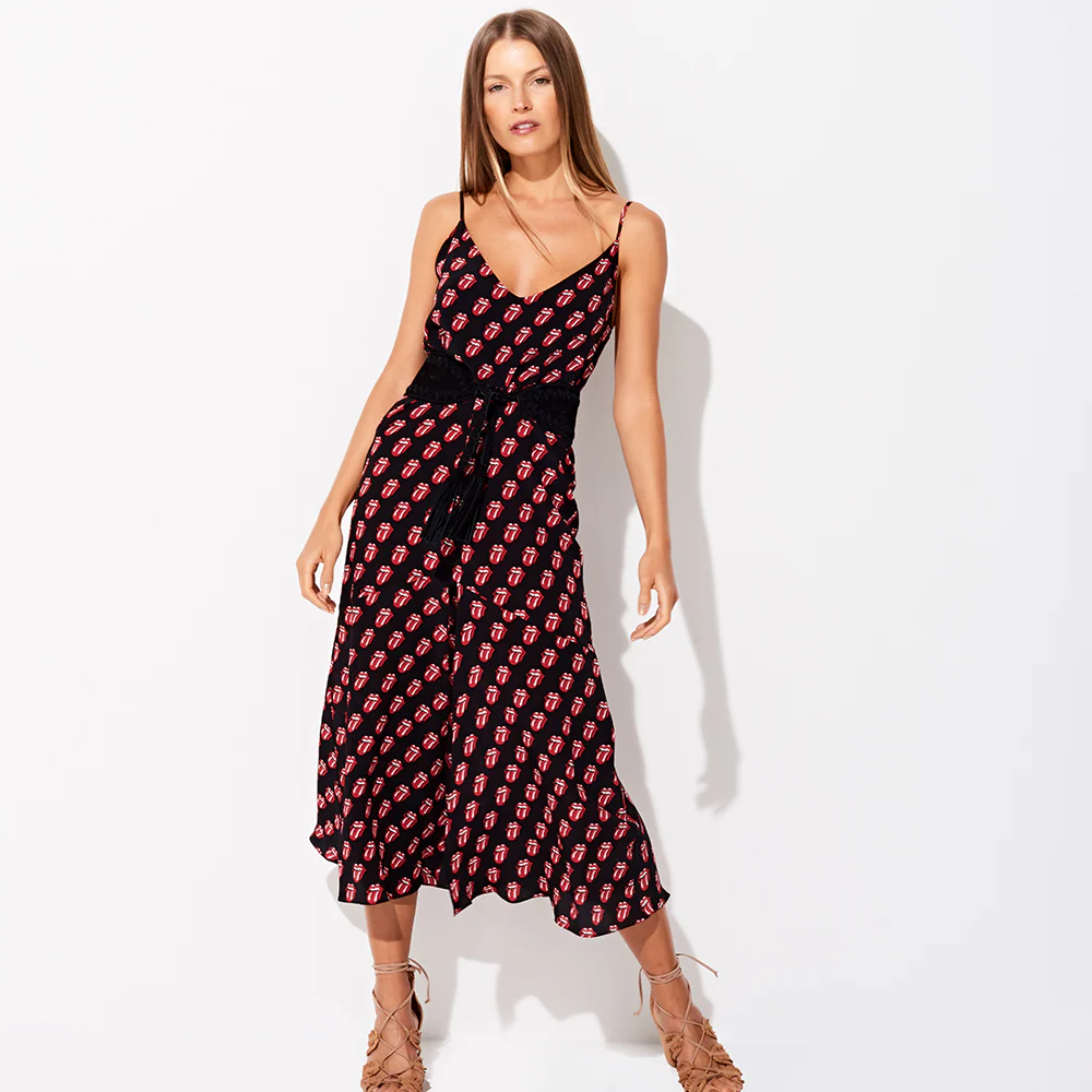 Triya x Stones Tongue Print Silk Dress - Image 2