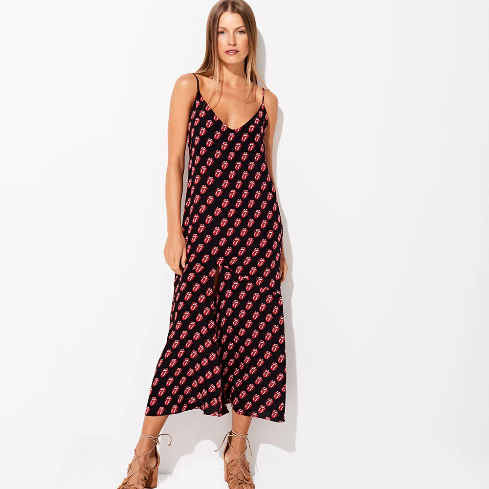 Triya x Stones Tongue Print Silk Dress - Image 4