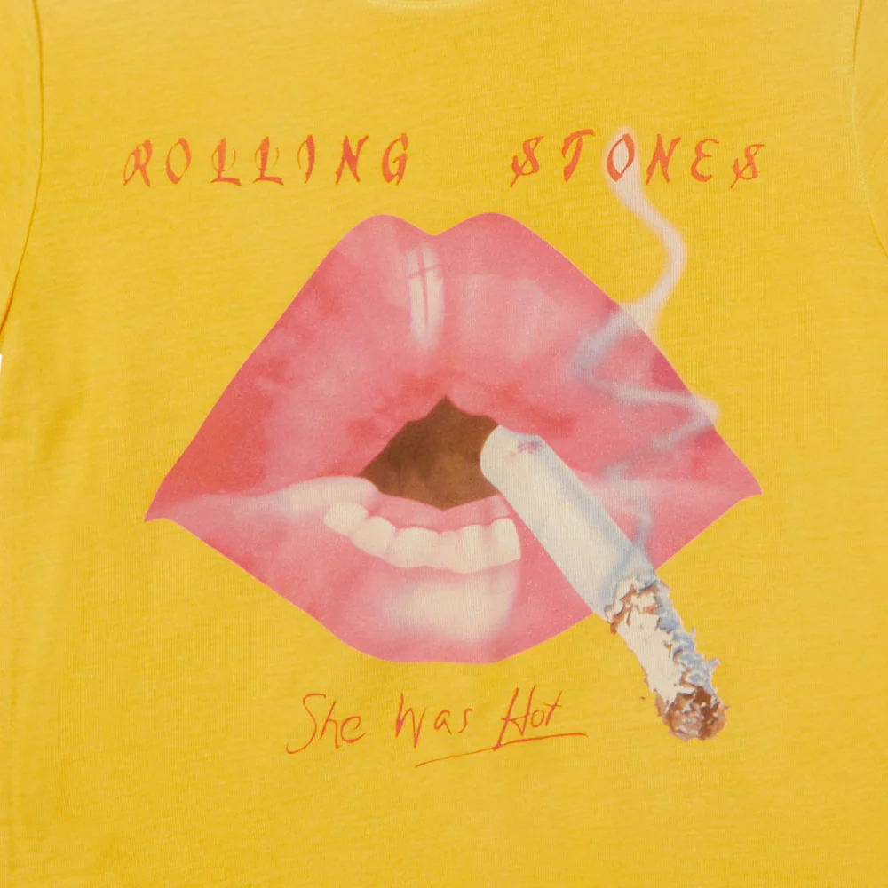 Yellow Lips Graphic Print Baby Tee - Image 2